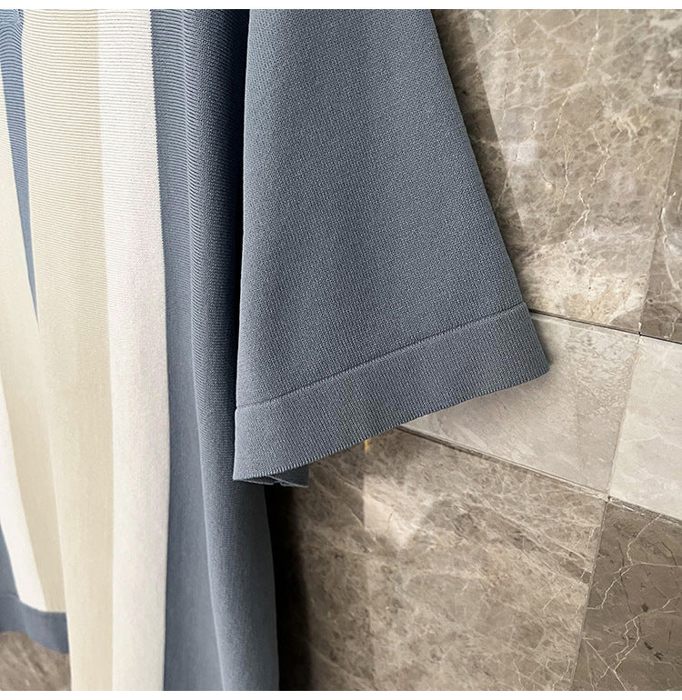 Polo à manches courtes en tricot ample décontracté urbain