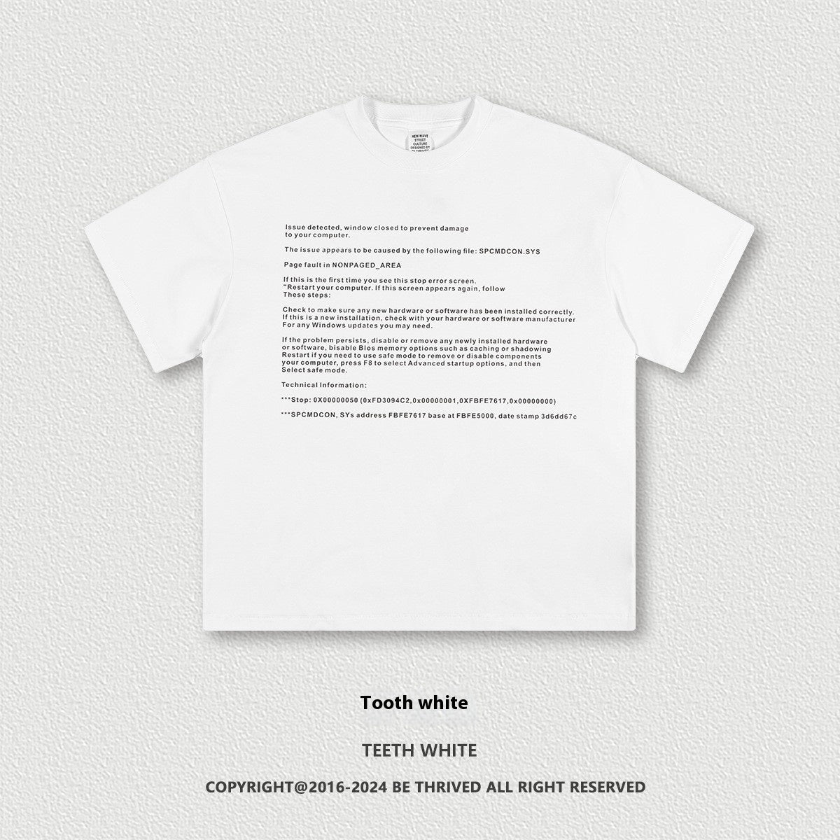 T-shirt à manches courtes imprimé en sérigraphie bleue humoristique