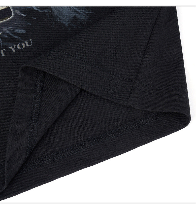 Cotton Short Sleeve Chalk Digital Direct Injection Printed T-shirt