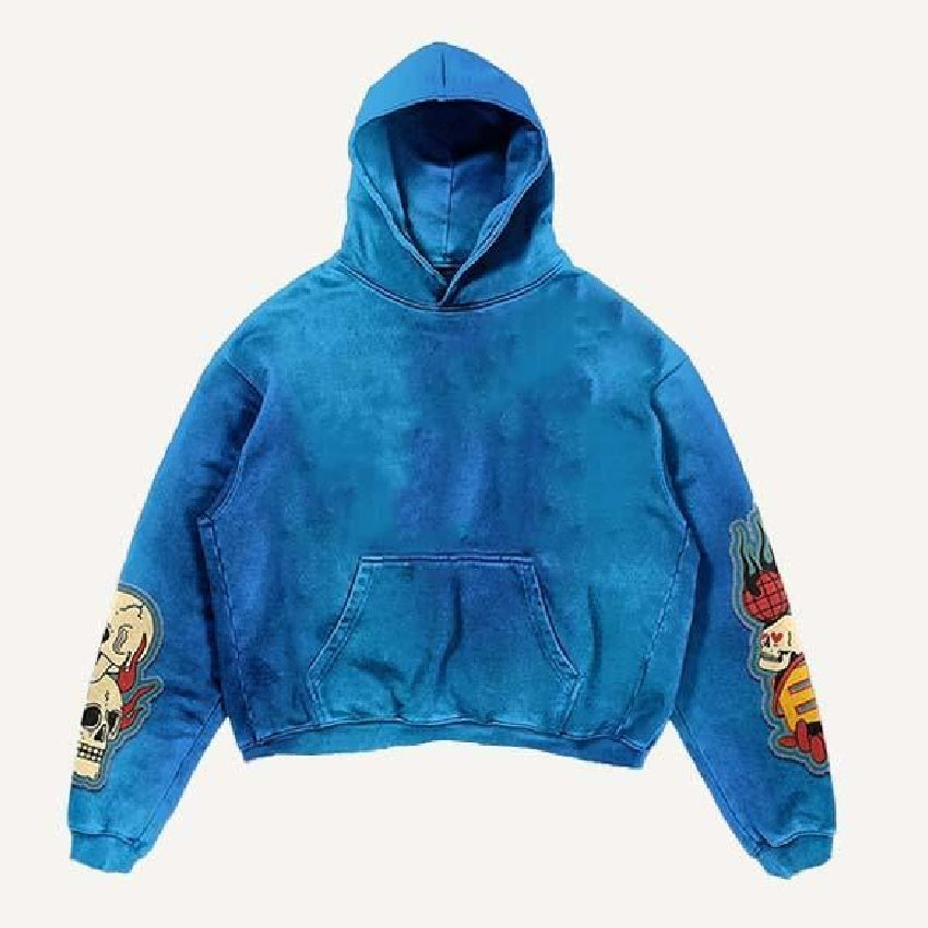 Sweat à capuche imprimé numérique style graffiti rétro