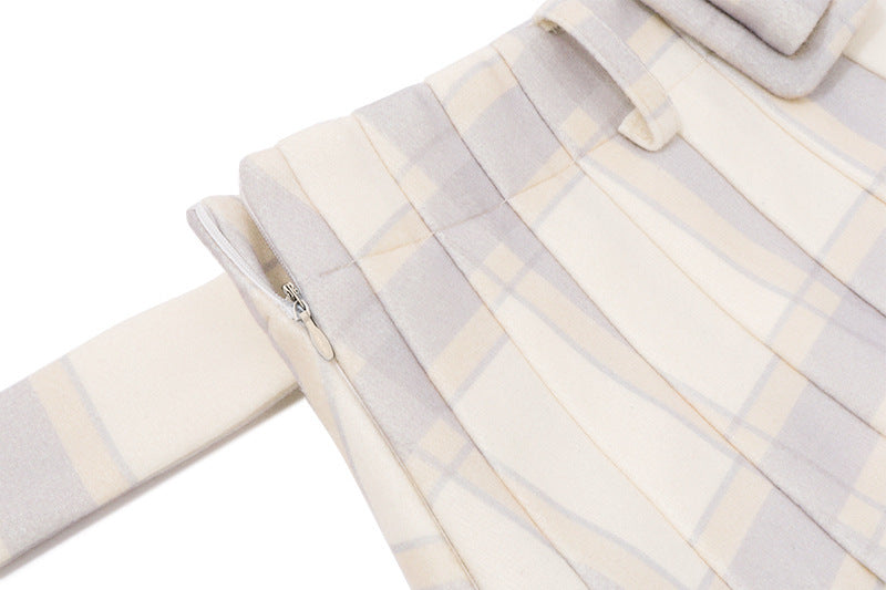 Lapel Hollow Long-sleeved Top With Sheath Skirt Outfit