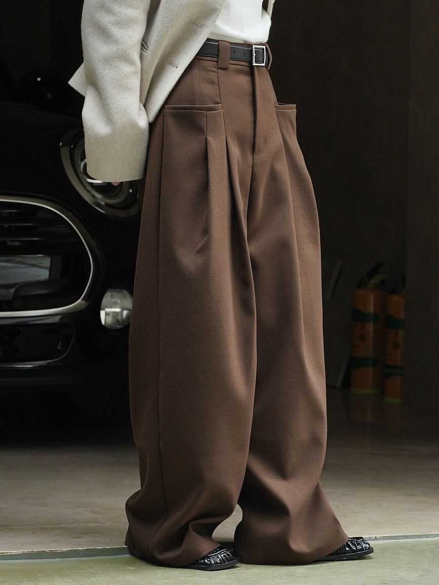 Pantaloni casual larghi e dimagranti spessi