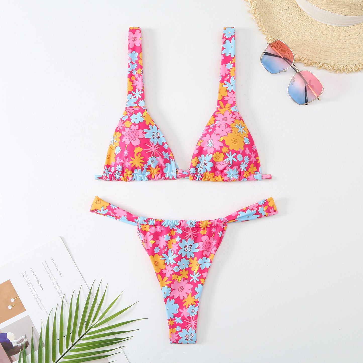 Costume da bagno bikini stampato multicolore
