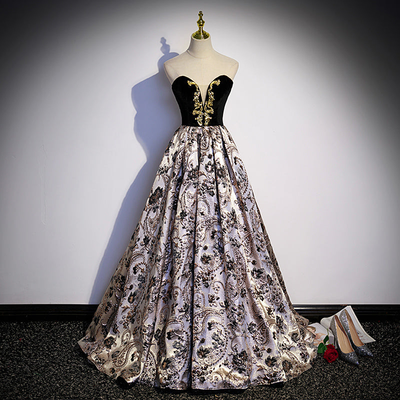 Robe de soirée princesse à manches bouffantes, costume de banquet