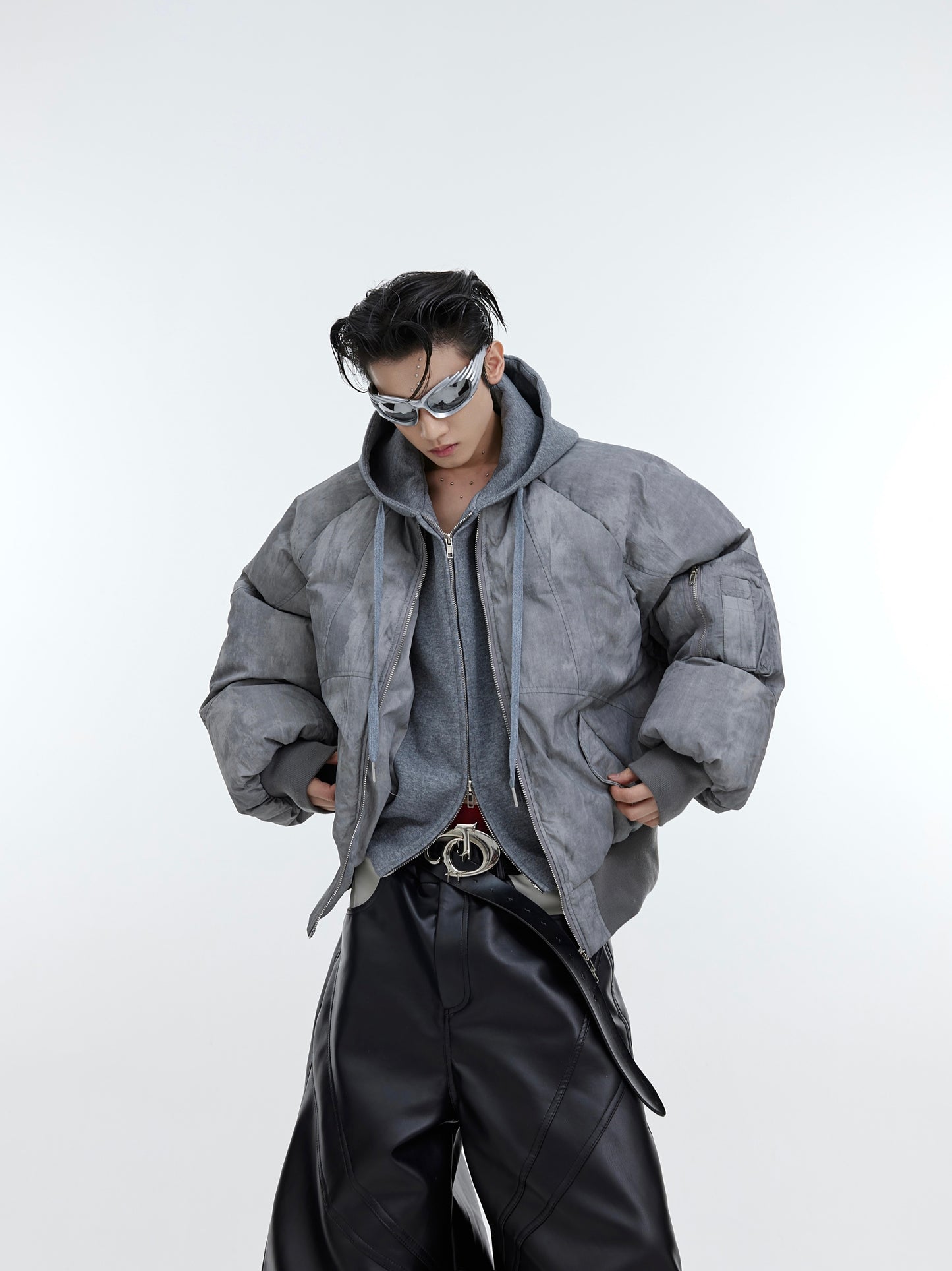 Two-piece Patchwork Cotton Hooded Jacket