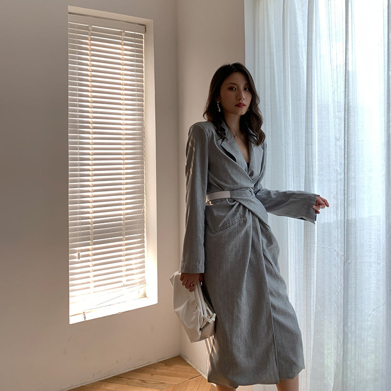 Women's long sleeve hip suit dress