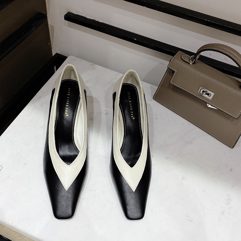 Chaussures à talons hauts avec pointe carrée pour femme