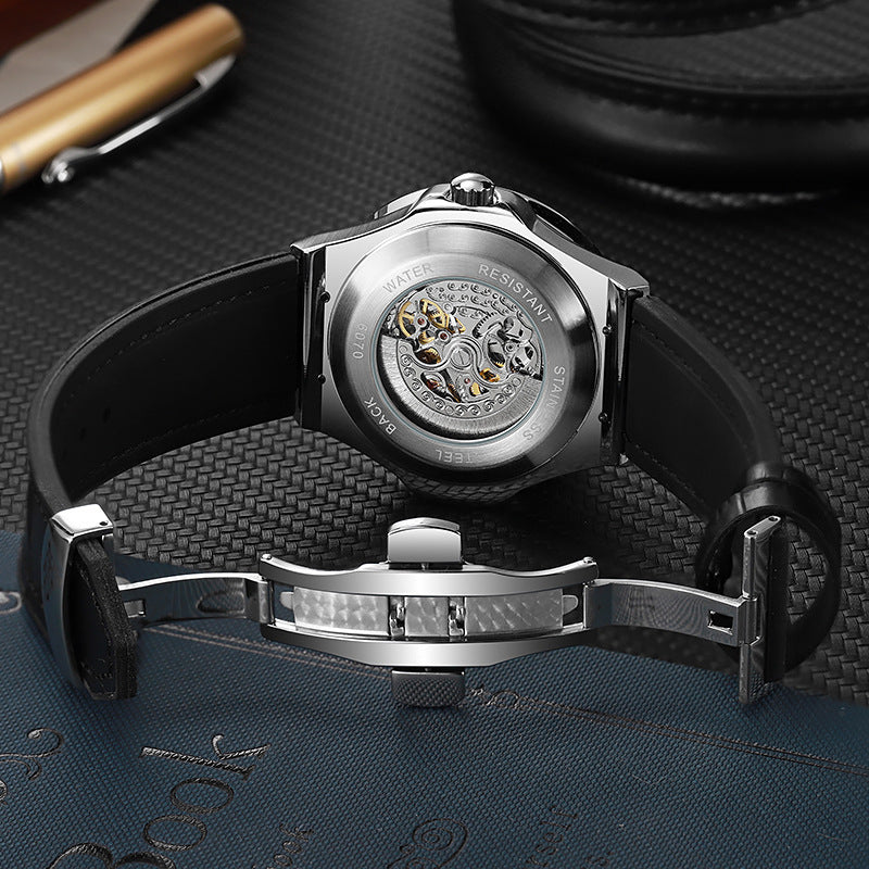 Automatic Fashion Diamond Studded Hollow Movement Mechanical Men's Watch