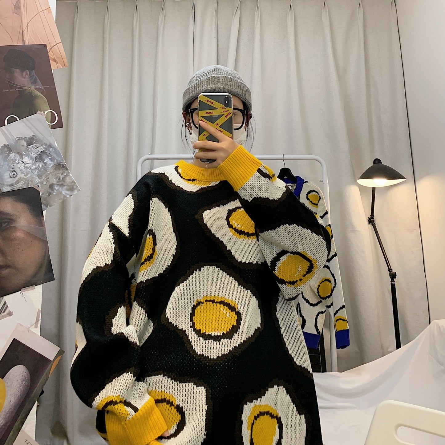 Pull imprimé œuf poché