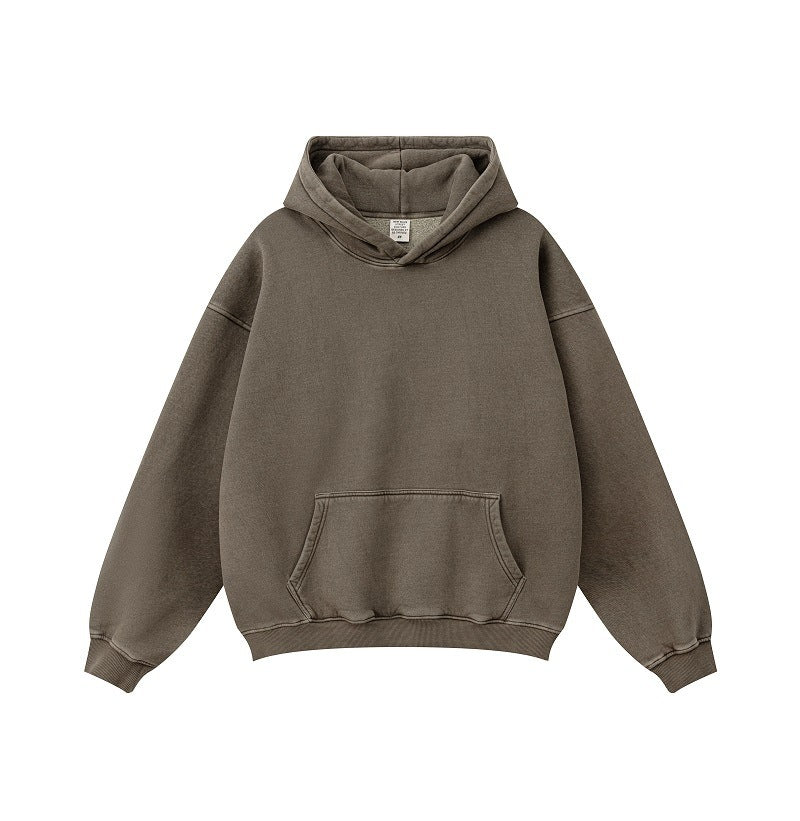 Manteau à capuche ample et épais pour homme, doublé polaire, assorti