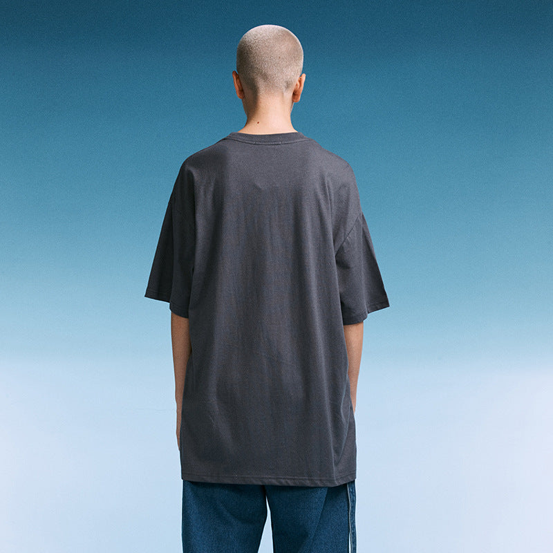 Loose moon pattern short sleeves