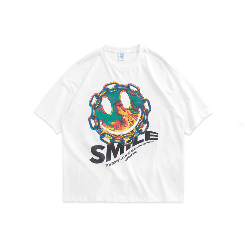 Smiley printed short-sleeved T-shirt