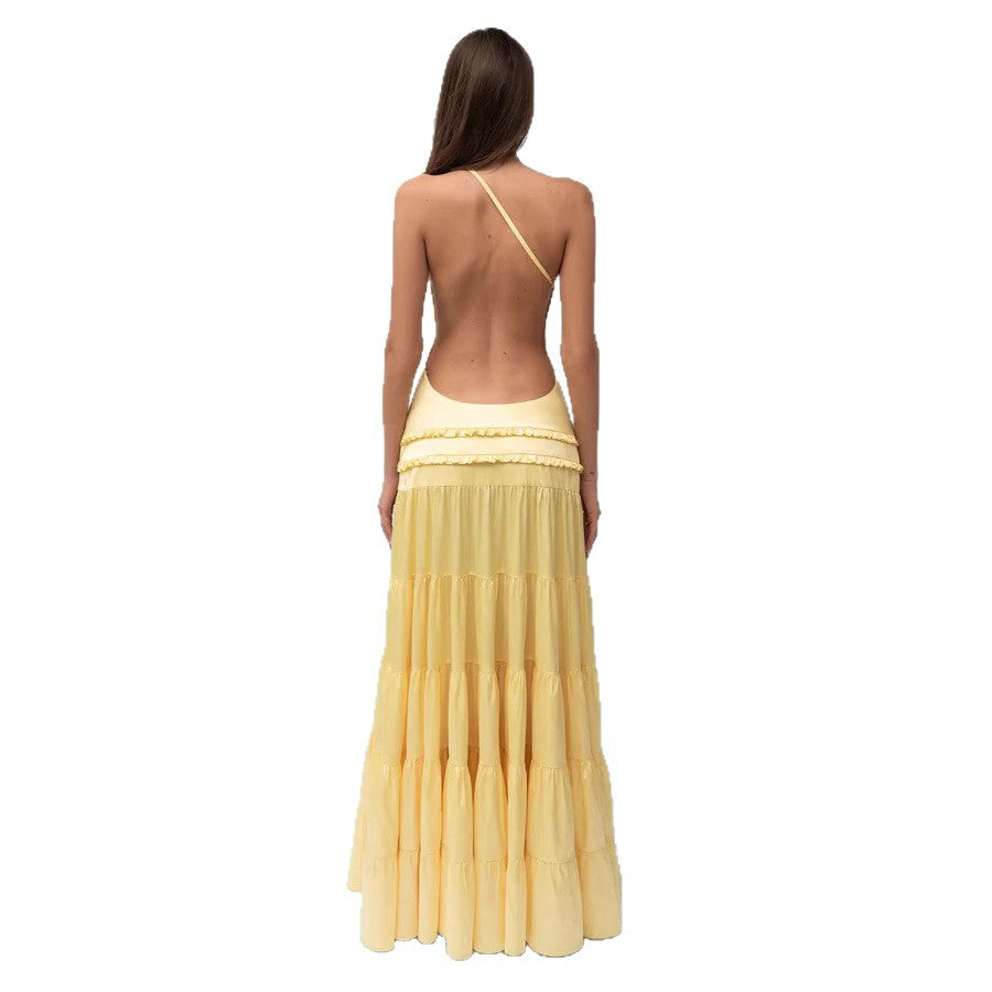 Elegant Dress Backless Sleeveless Fairy Dress Sling Slim Fit Long Dress