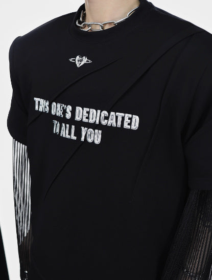 Niche Three-dimensional Printed Padded Shoulder T-shirt