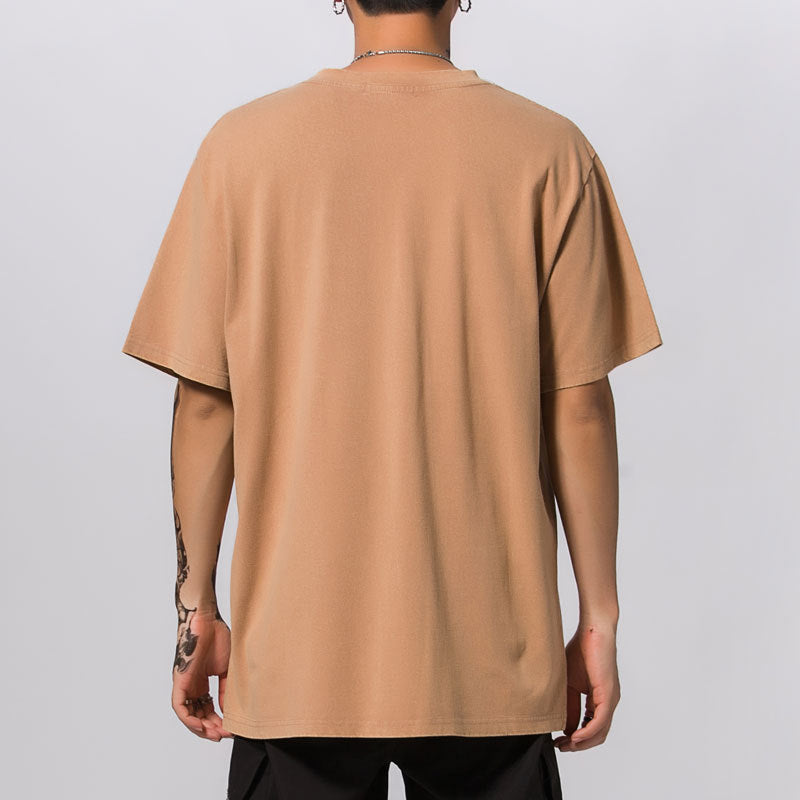 Distressed Retro Net Red T-Shirt Short Sleeve