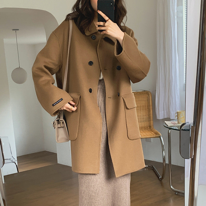 Manteau ample en laine mi-long