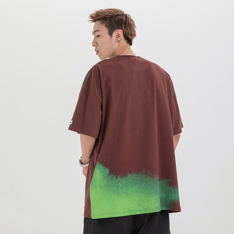 T-shirt ample à manches courtes et imprimé intégral