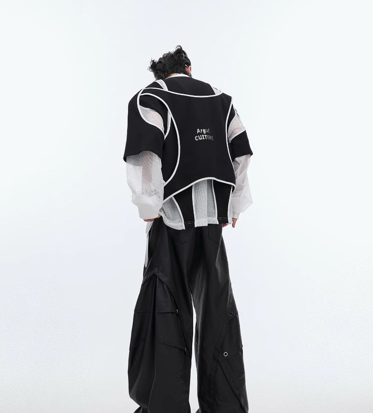 Maglione girocollo a maniche lunghe con spalle imbottite