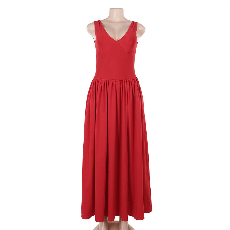 Gilet ajusté à col en V pour robe trapèze femme