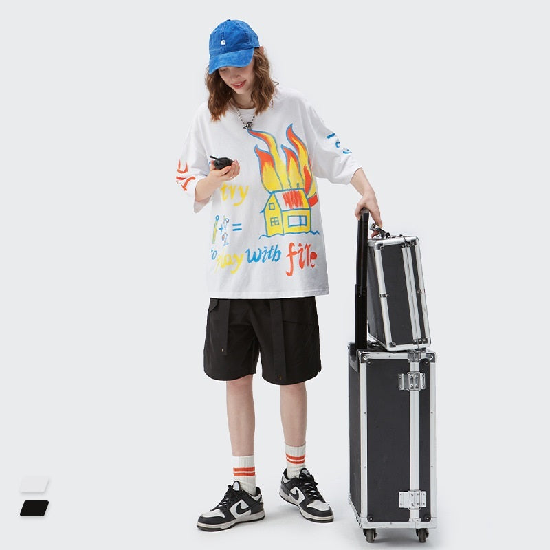 T-shirt à manches courtes Street Crayon Hand Brush