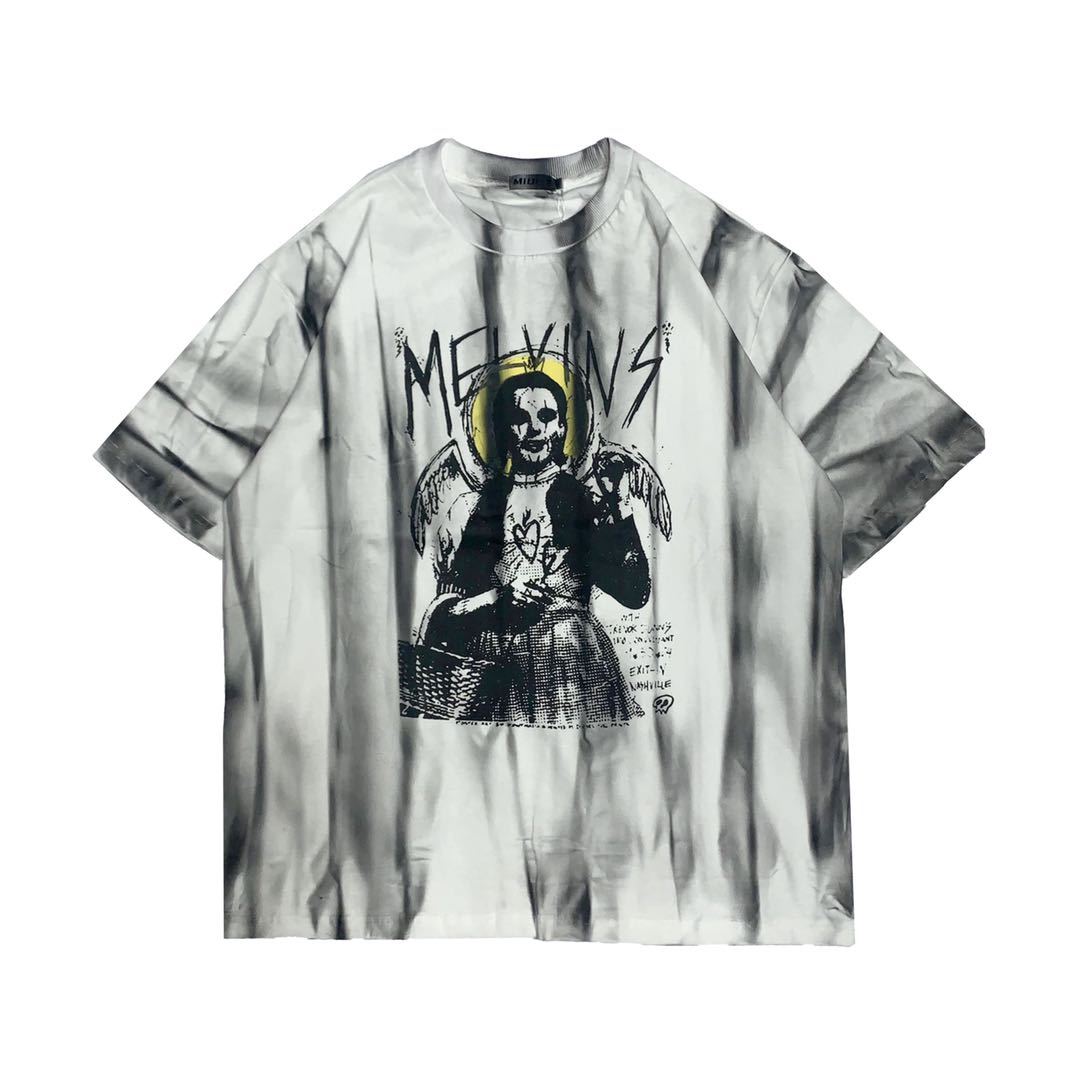 Spray paint striped short sleeve