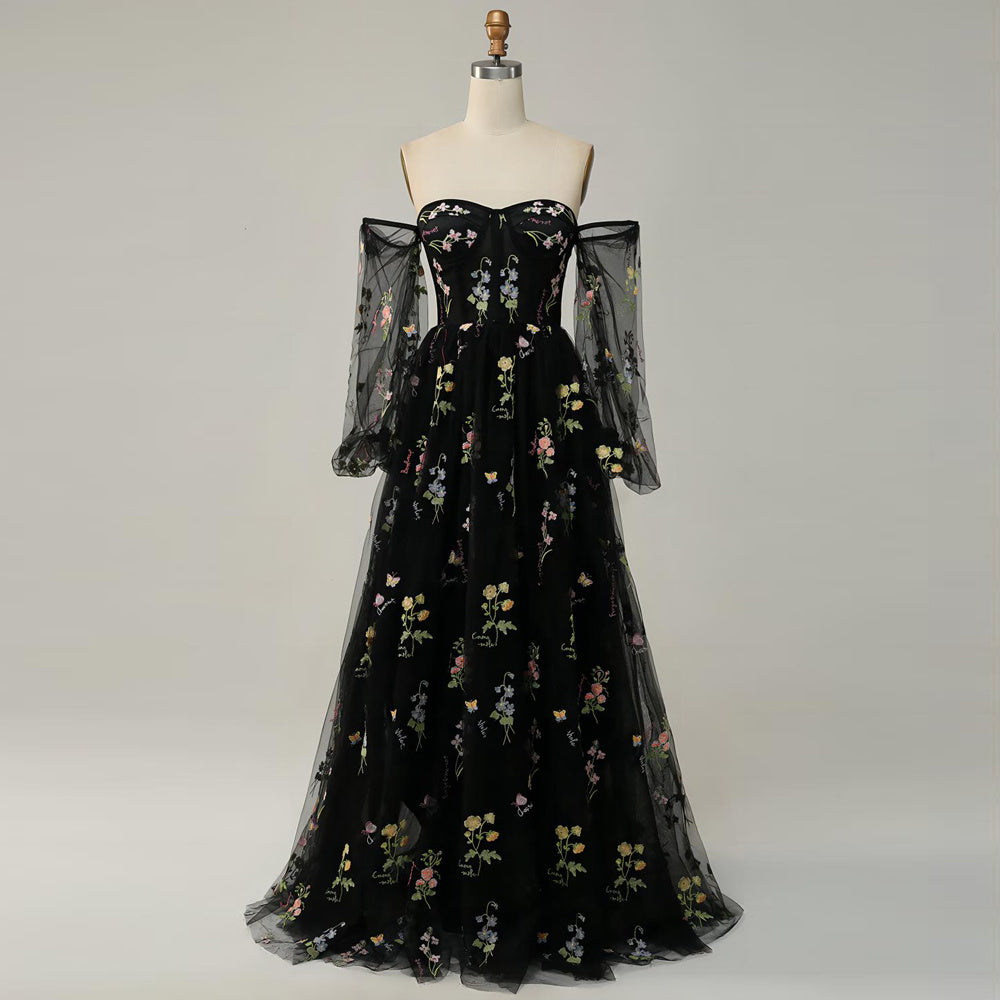 Robe bustier à une épaule et motif floral