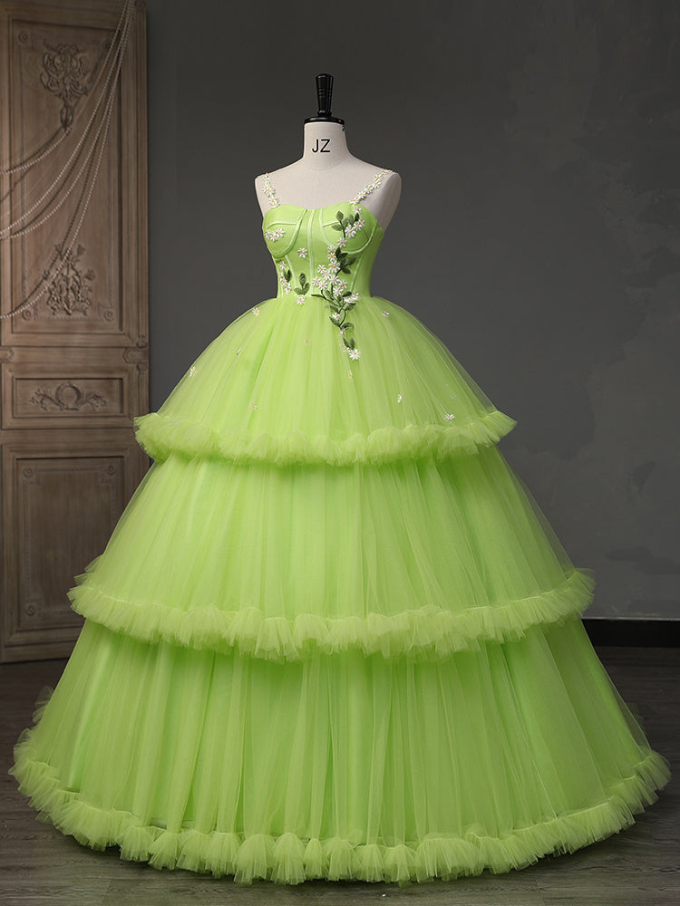 Robe de soirée duveteuse de la série Green Forest, nouveau style
