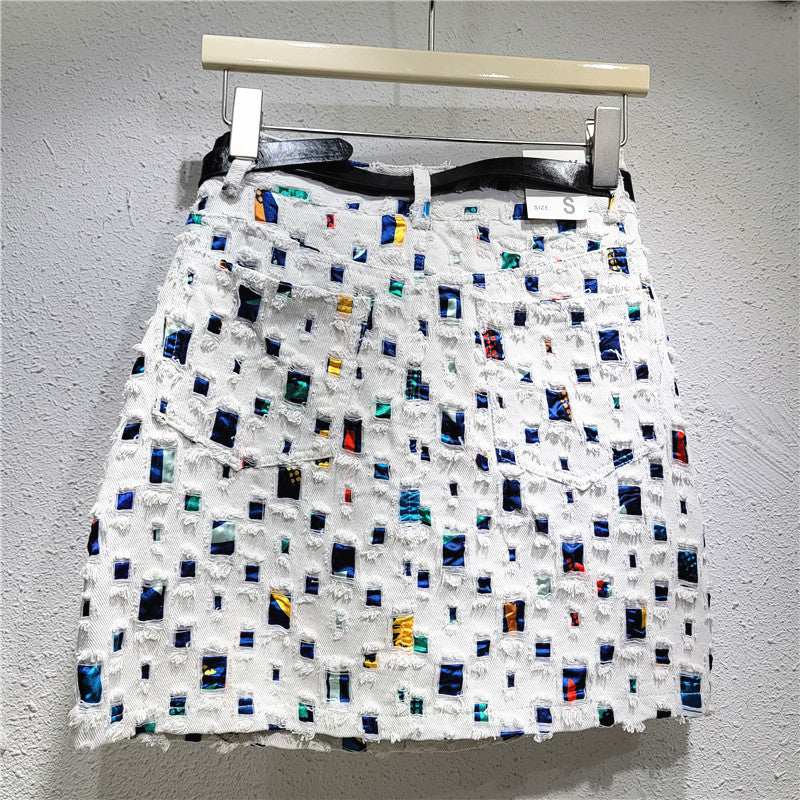 Jupe portefeuille en jean Design Sense