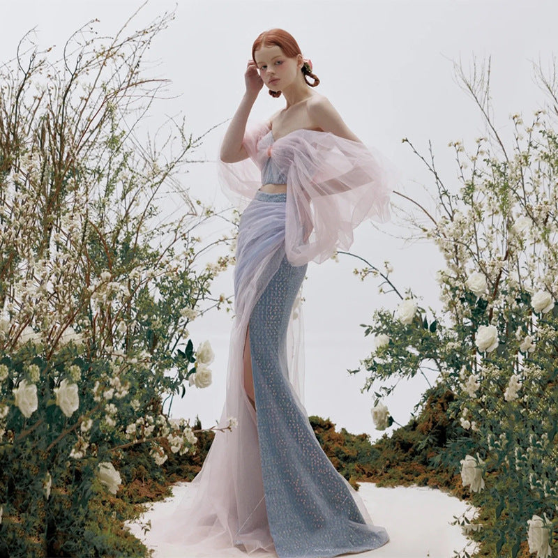 Fashion Dress Beaded Off-shoulder Dress