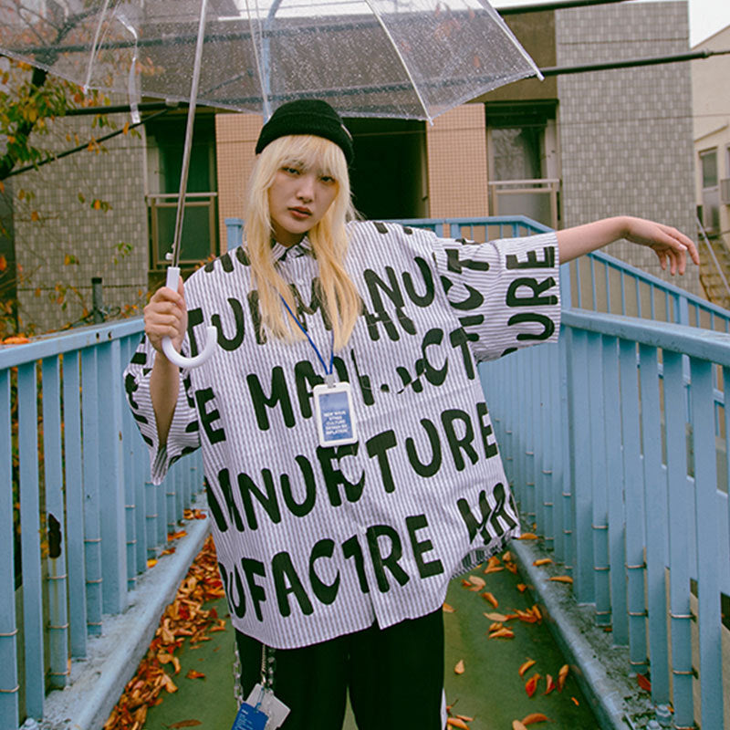 Chemise rayée imprimée pour homme