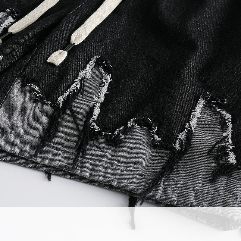 Trendy Brand Distressed Edge Denim Shorts