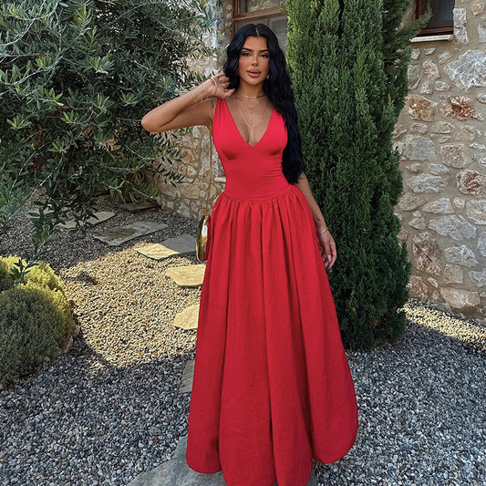 Gilet ajusté à col en V pour robe trapèze femme