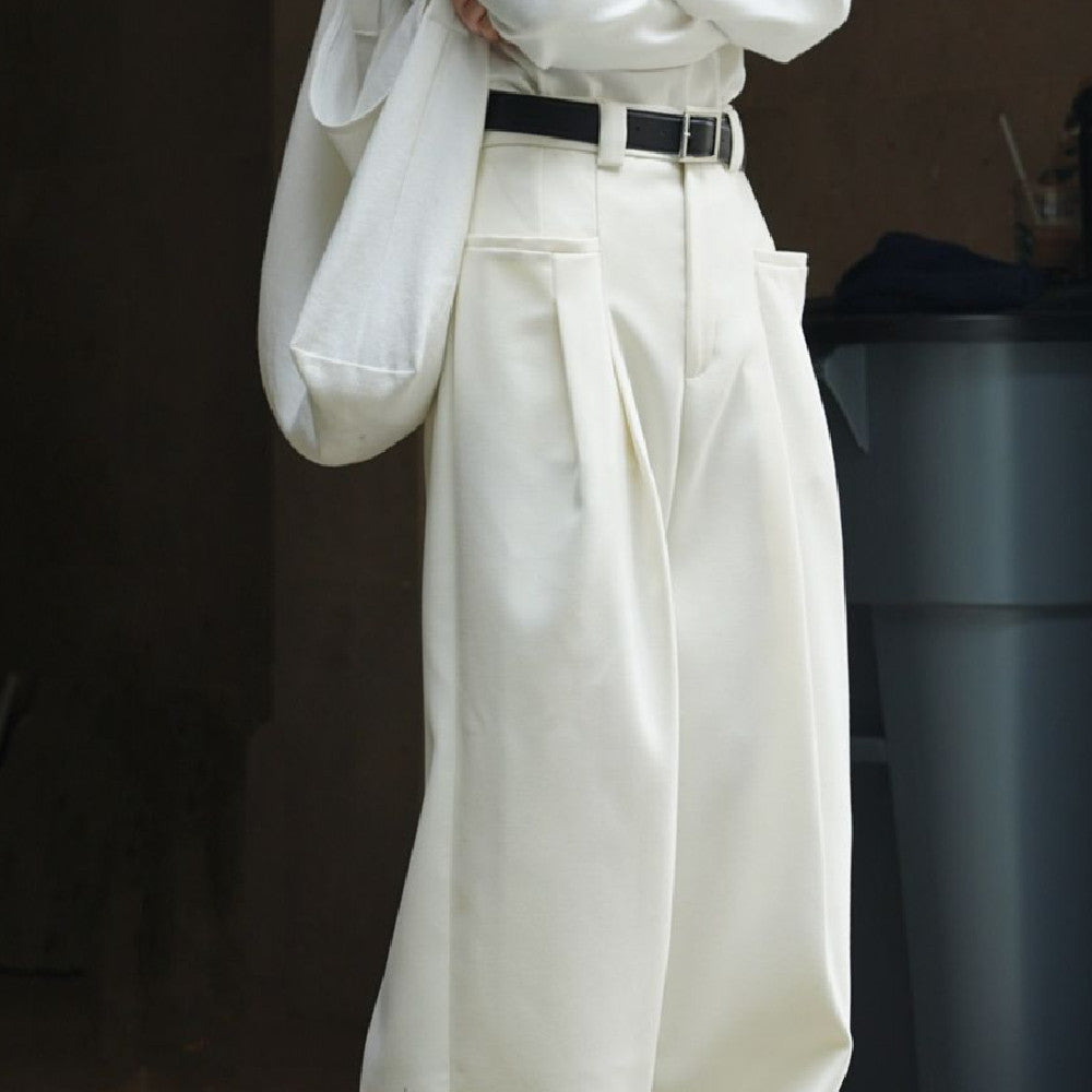 Pantaloni casual larghi e dimagranti spessi