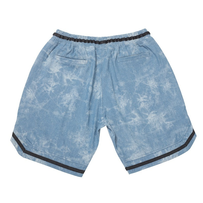 Short en jean teint à l'eau de Javel