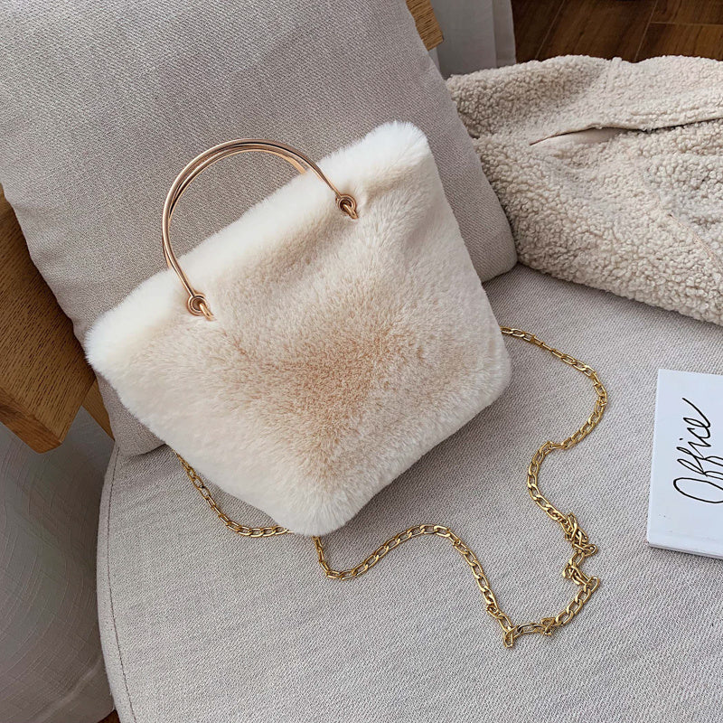 Fashion chain Plush straddle shoulder bag