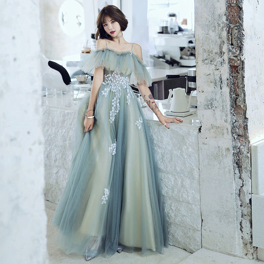 Evening Dress New Style Dignified Temperament Long Sling Dress Women