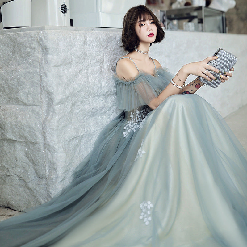 Evening Dress New Style Dignified Temperament Long Sling Dress Women