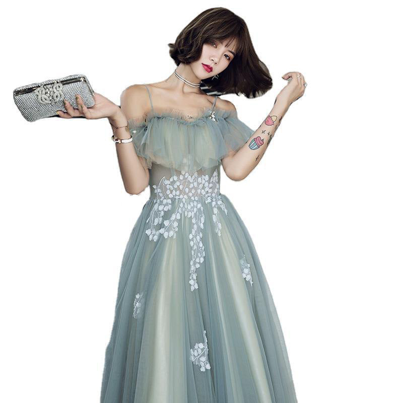 Evening Dress New Style Dignified Temperament Long Sling Dress Women