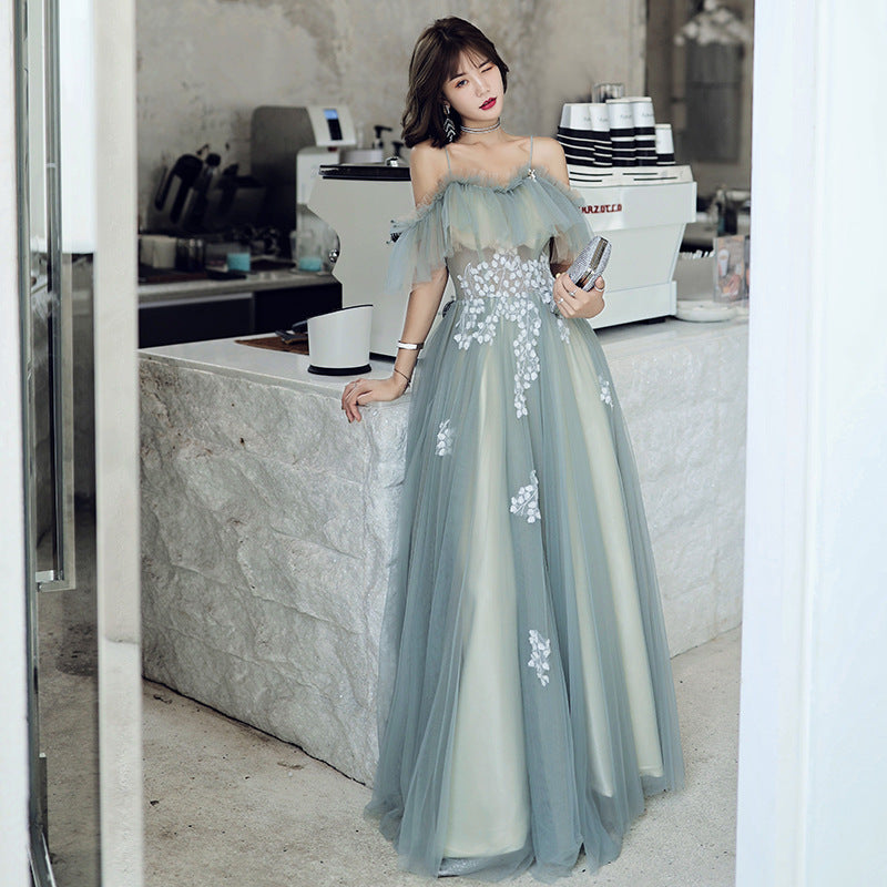 Evening Dress New Style Dignified Temperament Long Sling Dress Women
