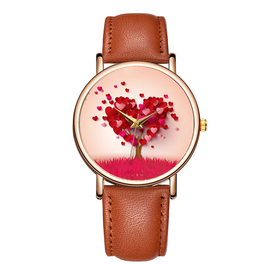 Montre à quartz romantique pour femme, tendance et charmante