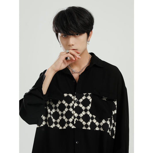 Black Diamond Design Long Sleeve Shirt For Men And Women