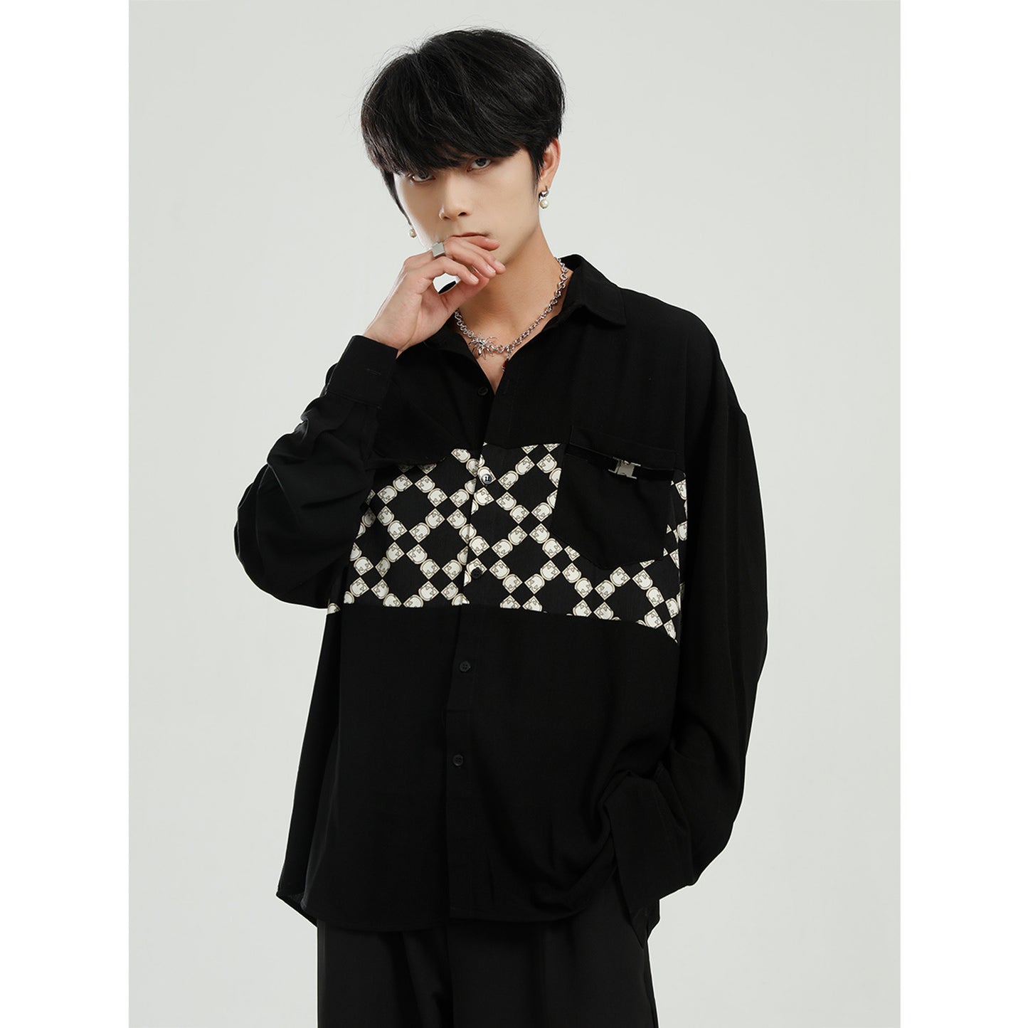 Black Diamond Design Long Sleeve Shirt For Men And Women