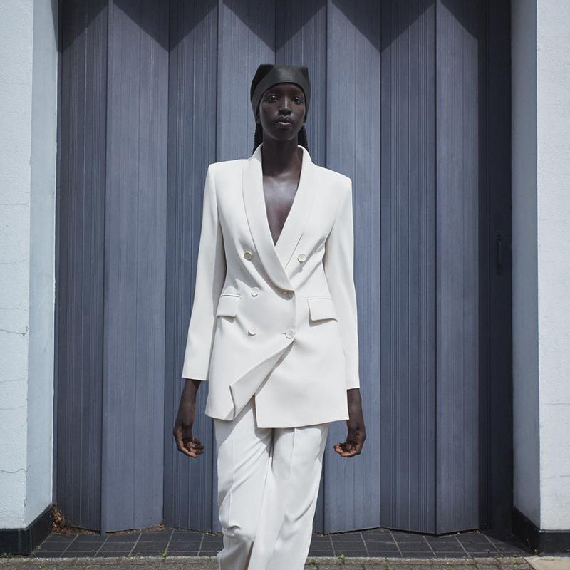 Clothing Double-breasted Solid Color Suit Jacket