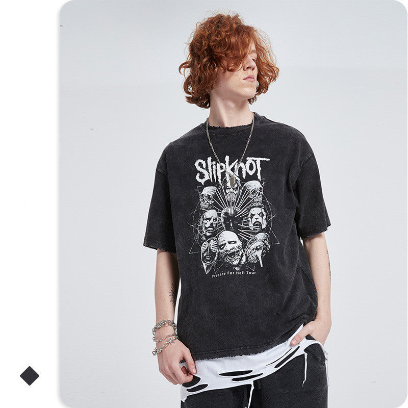 Diablo Retro Printed T-shirt High Street Short Sleeve