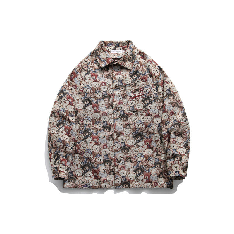 Harajuku Cartoon Couple Loose Bear Korean Jacket