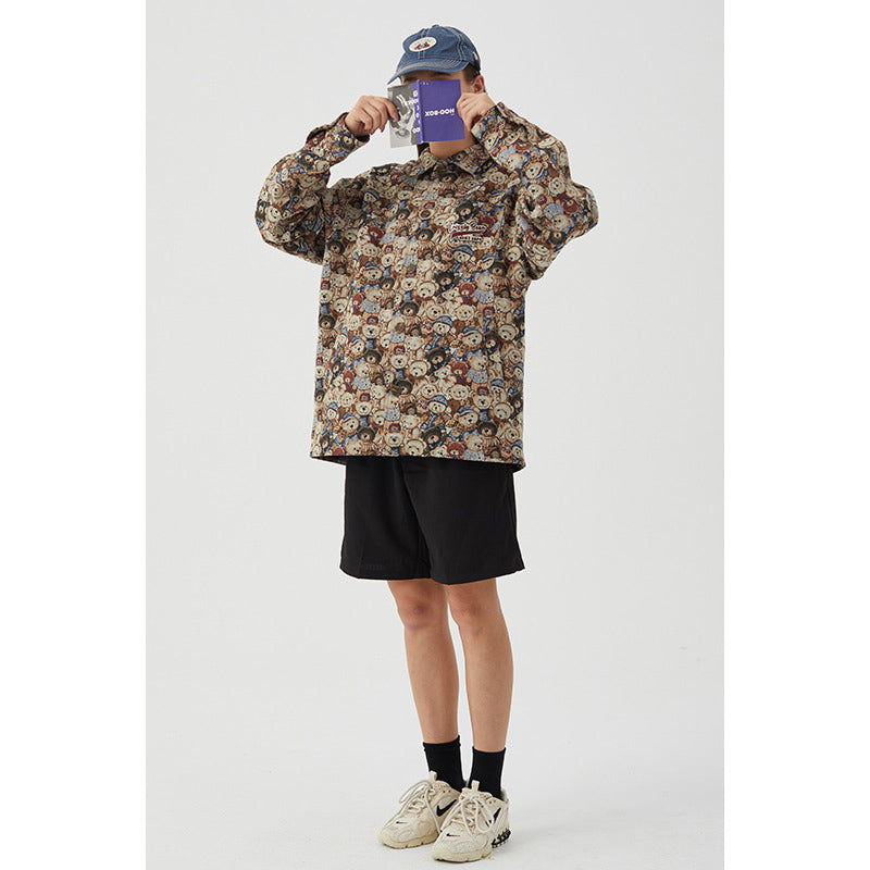 Harajuku Cartoon Couple Loose Bear Korean Jacket