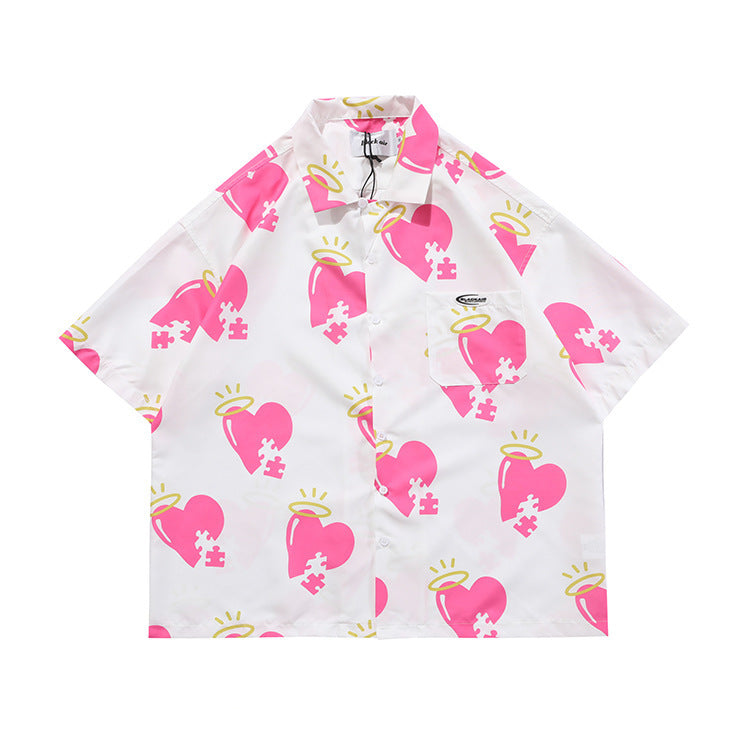 Broken High Street Hip Hop T-Shirt Short Sleeve Shirt