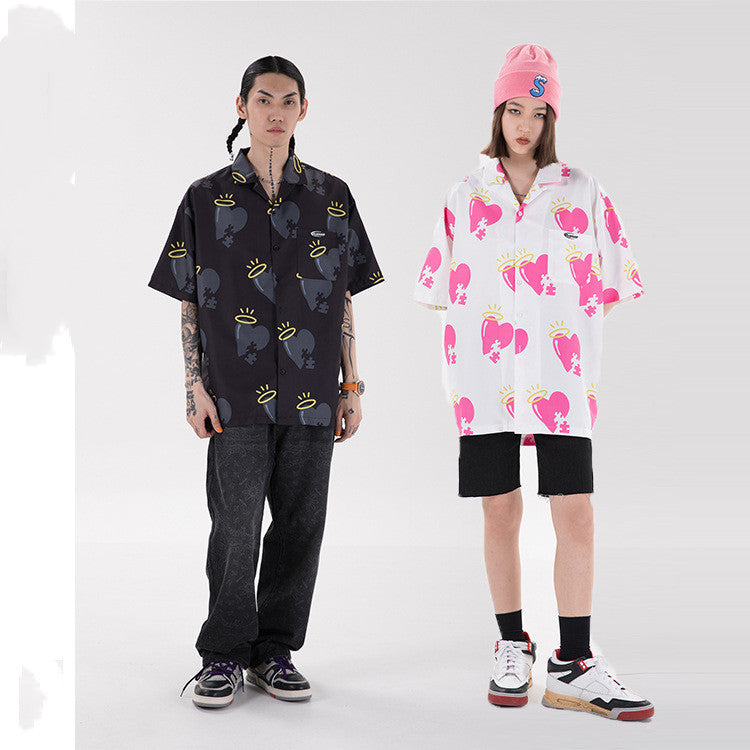 Broken High Street Hip Hop T-Shirt Short Sleeve Shirt