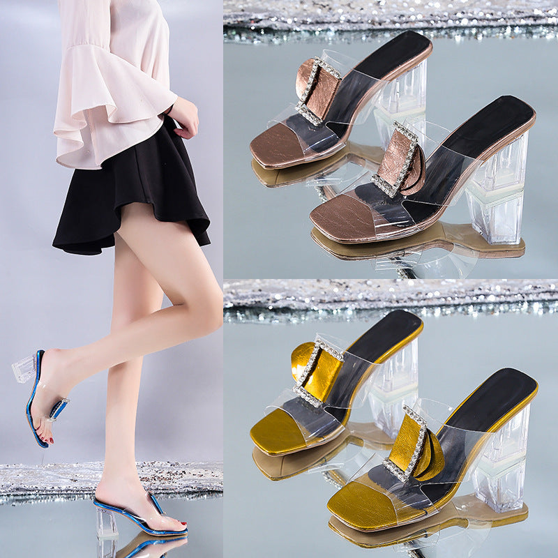 Sandals And Slippers Women Wear High Heels