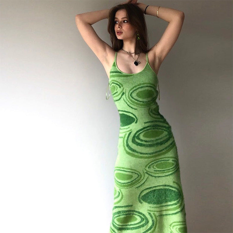 Personalized Vortex Tie-dye Woolen Sling Bag Hip Dress